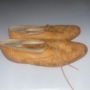 Giorgio Brutini Tan Woven Leather Oxfords